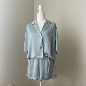 Lunya Silk Button Down Pajama Set Sz: L